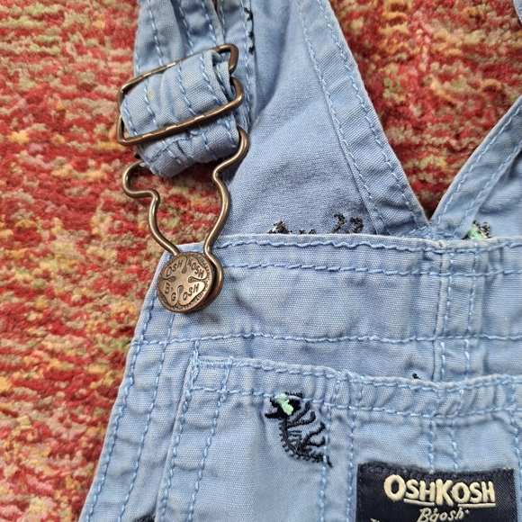 24 m Oshkosh B'Gosh Shorteralls /Blue Shorteralls / Dinosaur overalls - Picture 5 of 6
